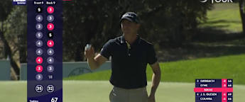 WATCH | Grant Forrest birdies 18th to claim solo lead