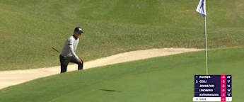 WATCH: Sanghun Shin holes bunker shot at the first!