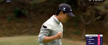 Yuto Katsuragawa birdies the fourth to reach 14 under
