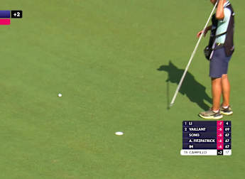 Jorge Campillo holes long range putt at the 9th