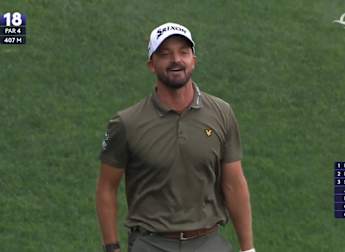 Brandon Robinson Thompson hits a stunning approach to the 18th