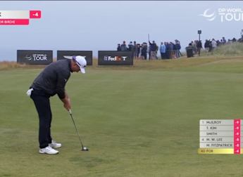 WATCH: Ryan Fox putts in from off the green at the fifth