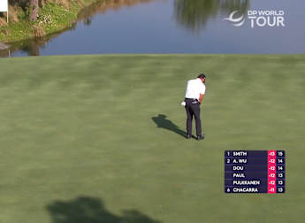 WATCH: Ashun Wu birdies the 15th to join the lead