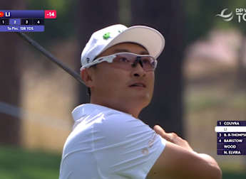 Haotong Li sets up another birdie at the 9th
