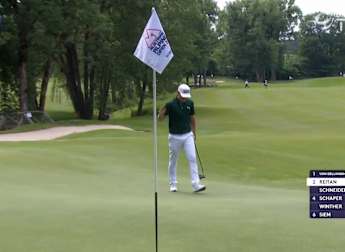Kristoffer Reitan picks up birdie at the tricky 12th