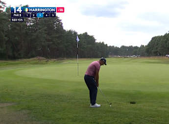 Pádraig Harrington shows great touch to get up and down for birdie at the 14th