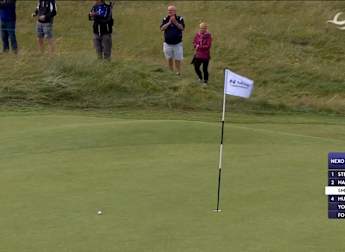 Jordan Smith sets up birdie at the fifth to join the lead