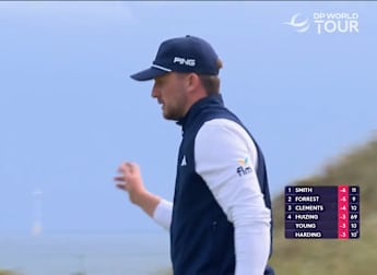 Connor Syme holes tricky birdie putt from off the green
