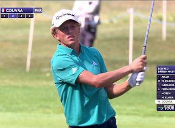 Martin Couvra in tight with approach at the ninth 