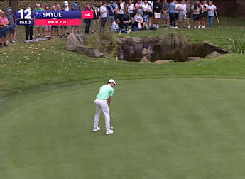 Elvis Smylie holes lengthy birdie putt at the 12th