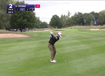 Brandon Stone sticks approach in tight at the second
