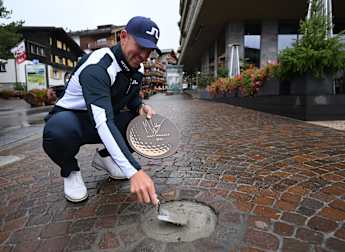 Matt Wallace lays plaque in Omega European Masters tradition