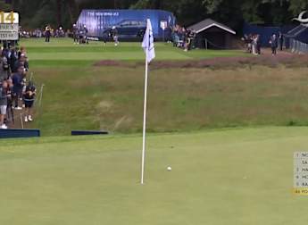 Ryan Fox goes close at the 14th