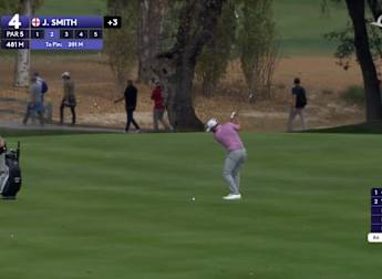Jordan Smith makes eagle at the fourth 