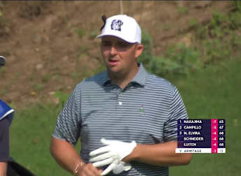 Marcus Armitage chips in at the 12th