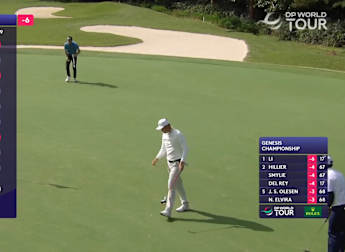 Haotong Li holes huge putt for birdie at the eighth