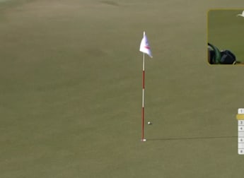 Aaron Rai sets up birdie at the ninth