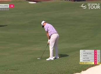 WATCH: Nicolai Hojgaard sets up eagle to lead
