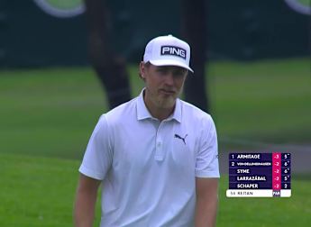 Kristoffer Reitan nearly holes out with approach to the 1st