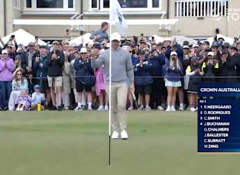 Rory McIlroy judges putt to perfection at the 12th