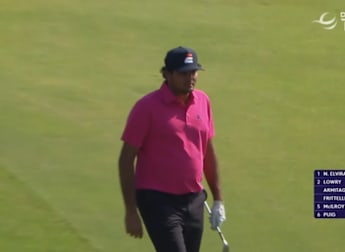 Eugenio Chacarra chips in for eagle at the fourth