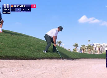 Nacho Elvira produces brilliant approach from fairway bunker