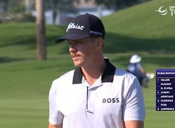 Daniel Hillier drains long birdie putt to join the lead