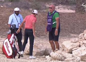 Joakim Lagergren's caddie earns his keep in rocky start to round two