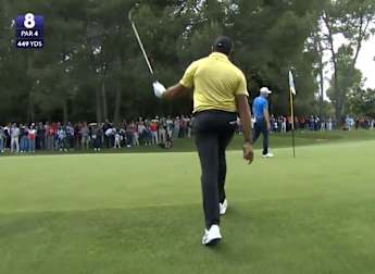 Yurav Premlall chips in for bonus birdie at the eighth