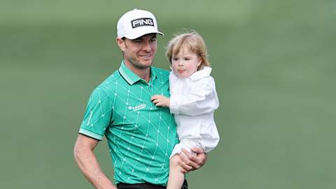 Laurie Canter, who is making his Masters debut this week, had daughter Hattie for company