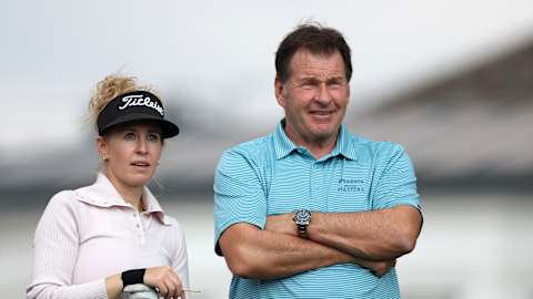 Iona Stephen and Sir Nick Faldo have spotted something interesting