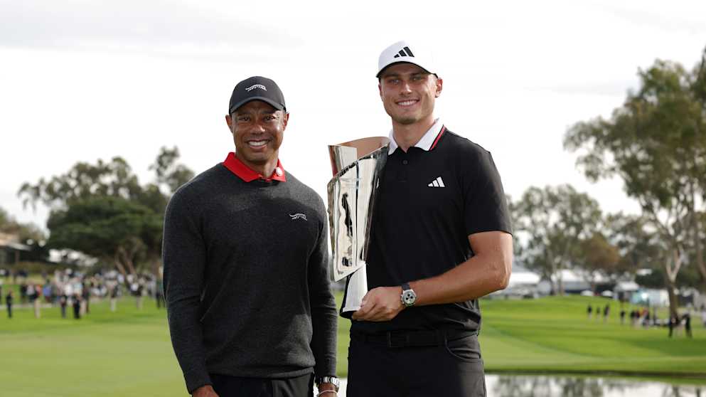 Tiger Woods and Ludvig Åberg