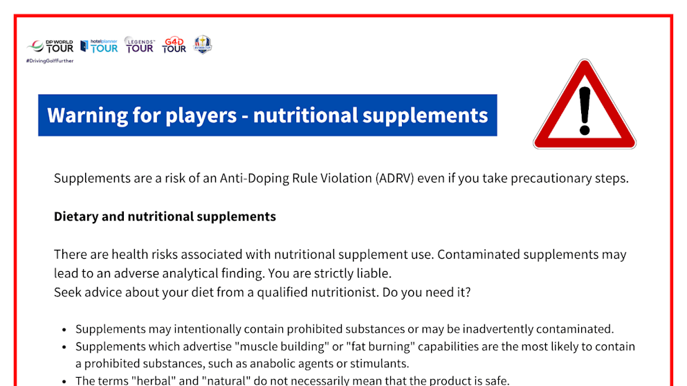 DP World- Warning - Nutritional Supplements 