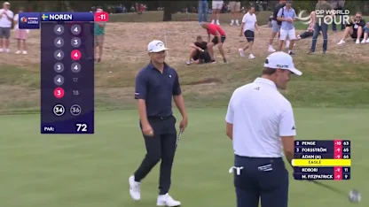 Alex Noren holes long-range eagle putt on 17th - Videos - DP World Tour