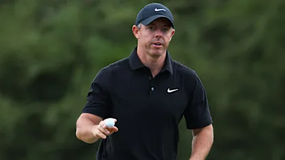 image: Rory McIlroy pleased with late flourish to progress in Melbourne after rare air shot