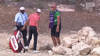 image: Joakim Lagergren's caddie earns his keep in rocky start to round two