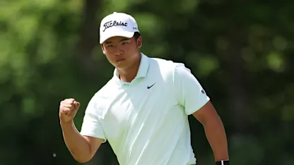 image: Yanhan Zhou, the DP World Tour’s youngest member, leads the way in Austria