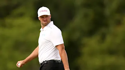 image: Wyndham Clark leads fellow U.S. Open champion Dustin Johnson by two shots after weather-affected first round 