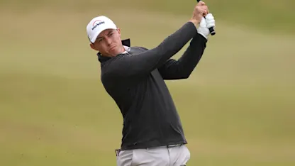 image: Matt Fitzpatrick and Michael Thorbjornsen share lead in foggy Scotland
