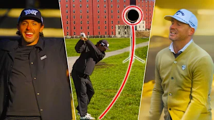 image: Marco Penge and Alex Noren Take on the Buffalo Trace Distillery Golf Combine