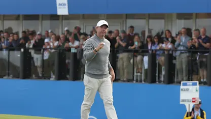 image: Rory McIlroy cheering on Shane Lowry to secure victory on home soil