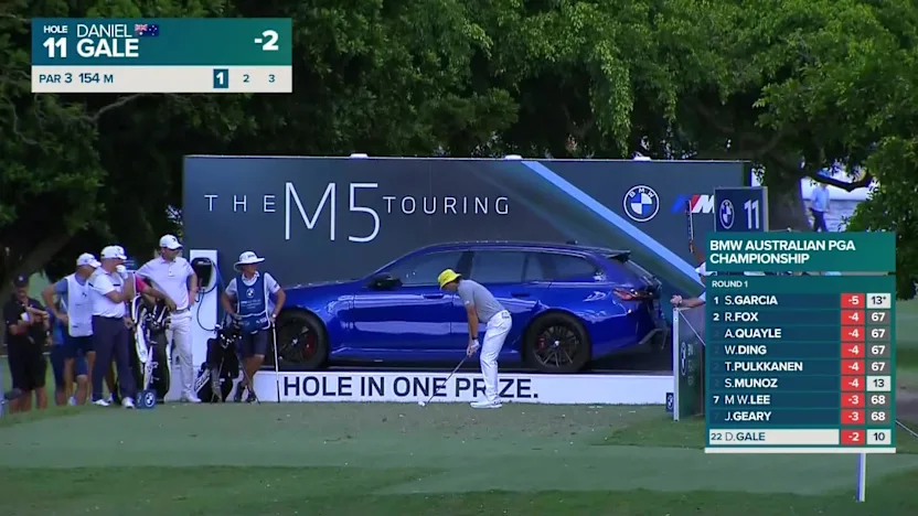 image: WATCH | Daniel Gale aces the 11th and wins a BMW M5 Touring