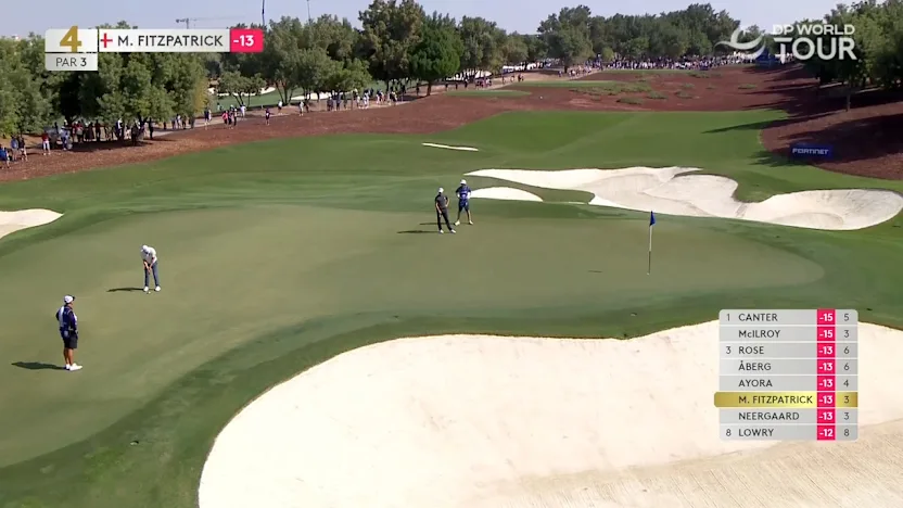 image: WATCH: Matt Fitzpatrick holes from 49 feet for birdie!