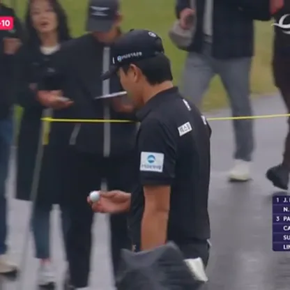 image: Junghwan Lee ties for the lead after birdie at the 14th