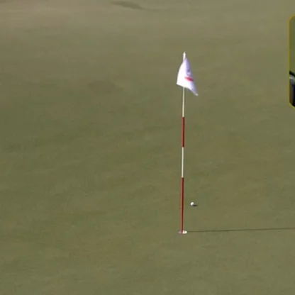 image: Aaron Rai sets up birdie at the ninth