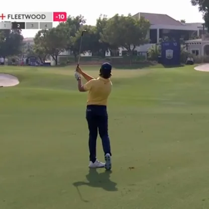 image: Tommy Fleetwood sets up birdie at the tenth