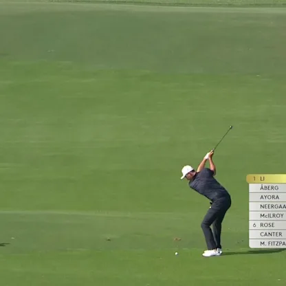 image: WATCH: Haotong Li hits a brilliant iron shot to set up fourth birdie in 5 holes