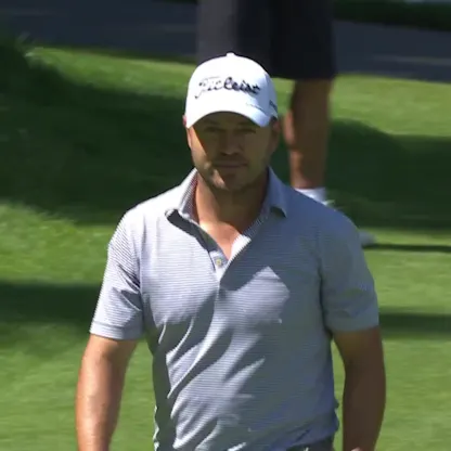 image: Richard Sterne rolls the rock from 32ft for birdies at seventh 