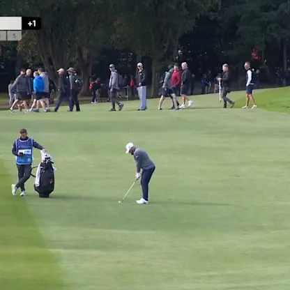 image: WATCH | Tyrrell Hatton plays a near-perfect pitch at the 17th