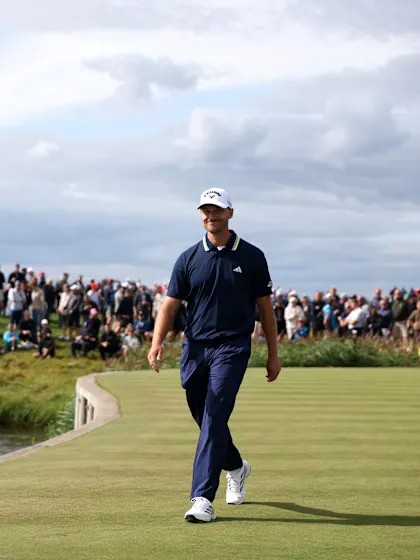 image: WATCH | Rasmus Højgaard holes out for eagle and joins the lead